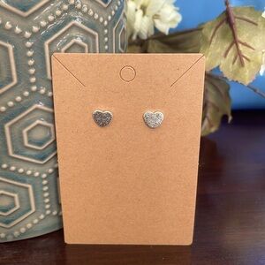 Small Silver Heart Fashion Earrings NEW